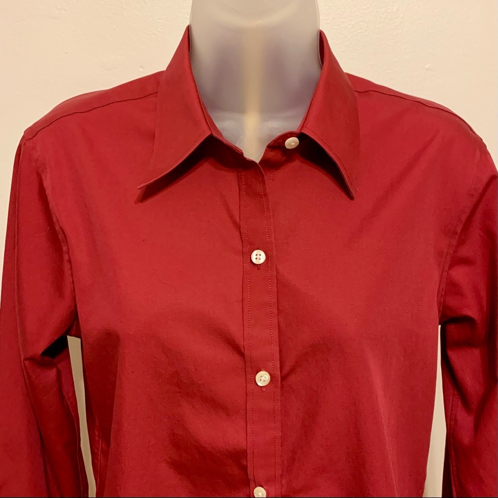 Brooks Brothers Fitted Non-Iron Button-Down Shirt, Red, Size 6